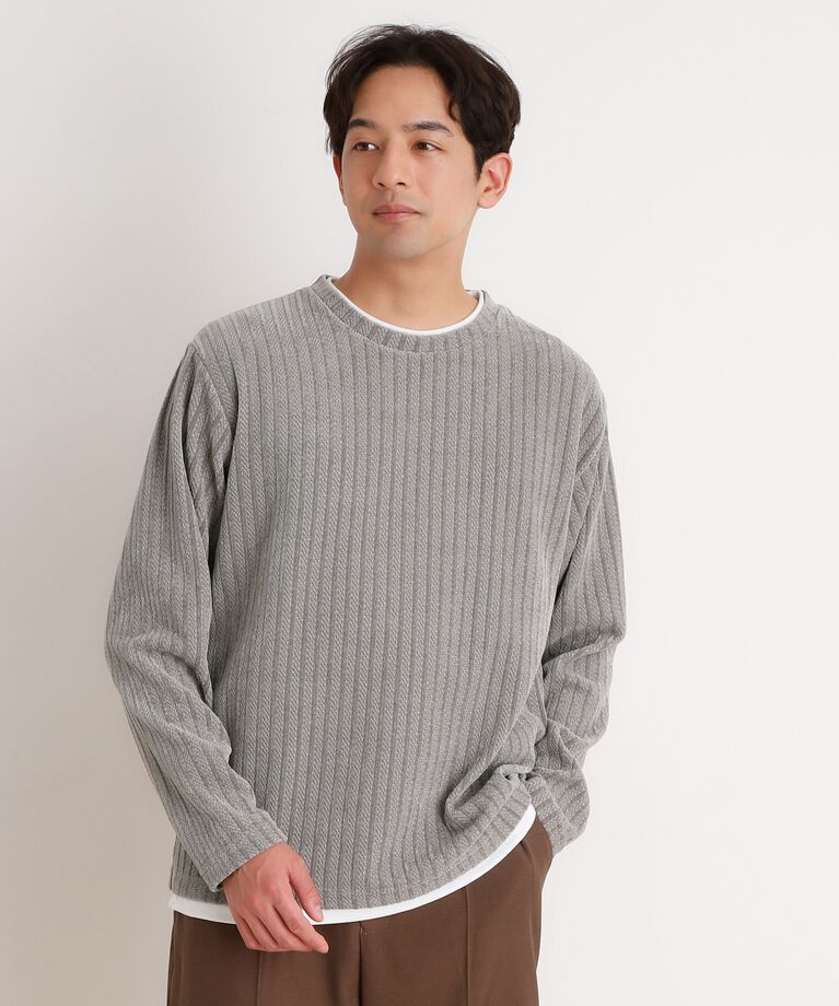 THE SHOP TK「シェニールケーブルプルオーバー 新色追加」|Tシャツ・カットソー|グレー(012)