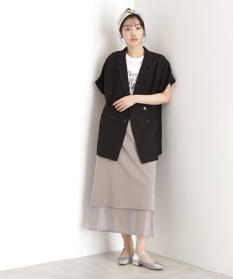 THE SHOP TK「【宮城舞さん着用】リネン混半袖テーラージャケット/洗える/セットアップ可」|テーラードジャケット|