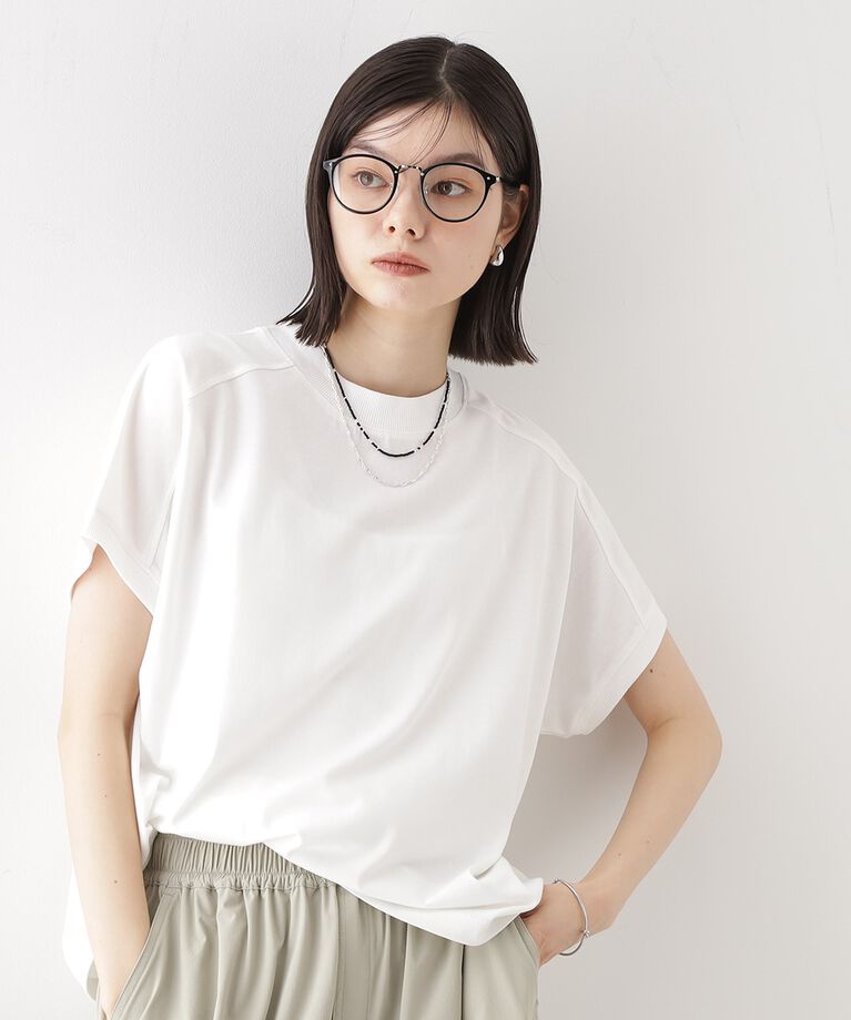THE SHOP TK「フレンチ袖プルオーバー【毛玉になりにくい/接触冷感/UV/洗濯機OK】」|Tシャツ・カットソー|