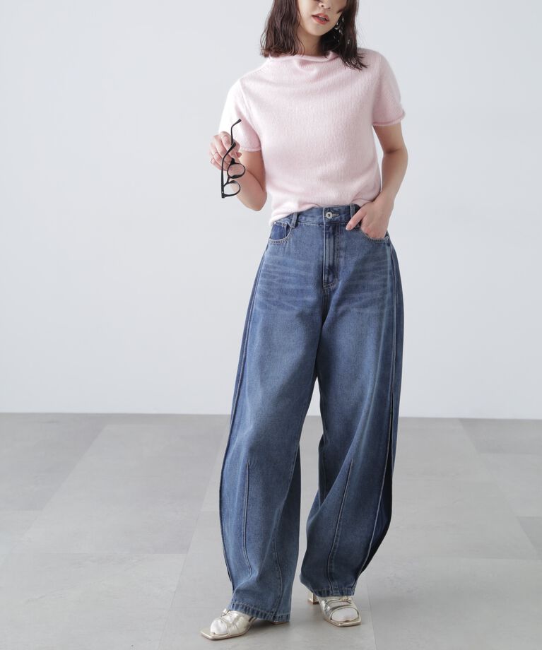  「[低身長サイズ/Sシリーズ]サイドタックカーブデニムパンツ」|その他|