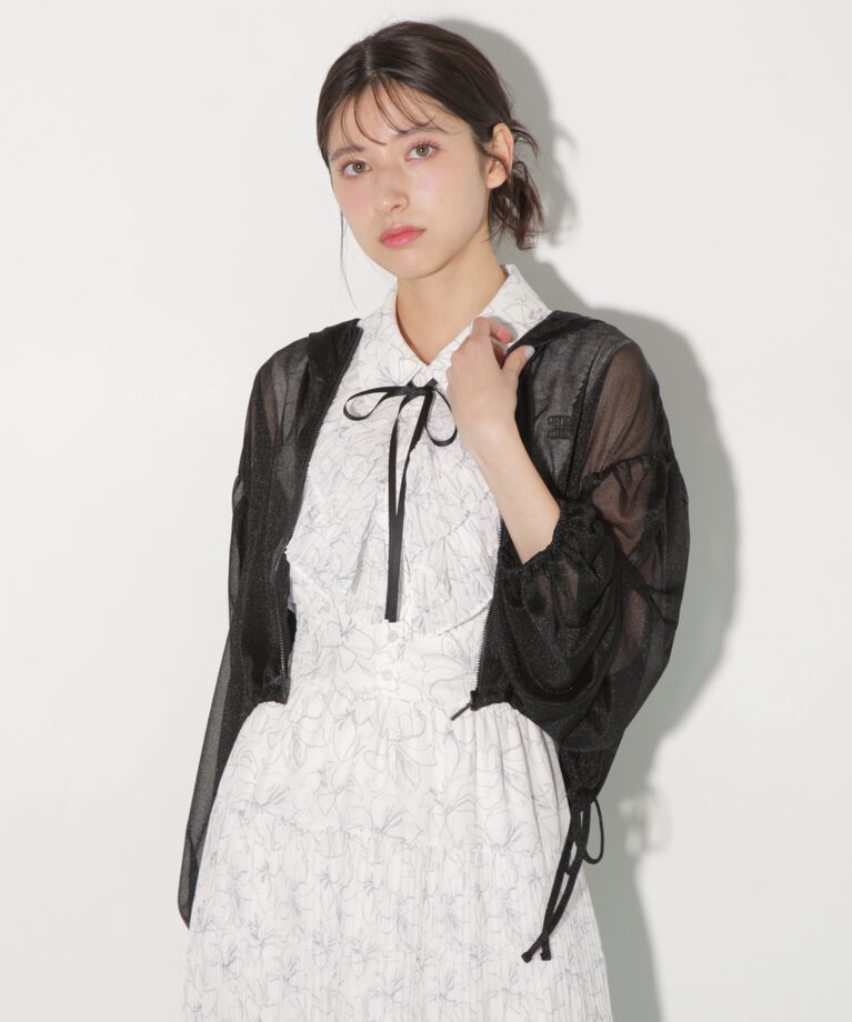 「サイドリボンシアーパーカー」|Tシャツ・カットソー|