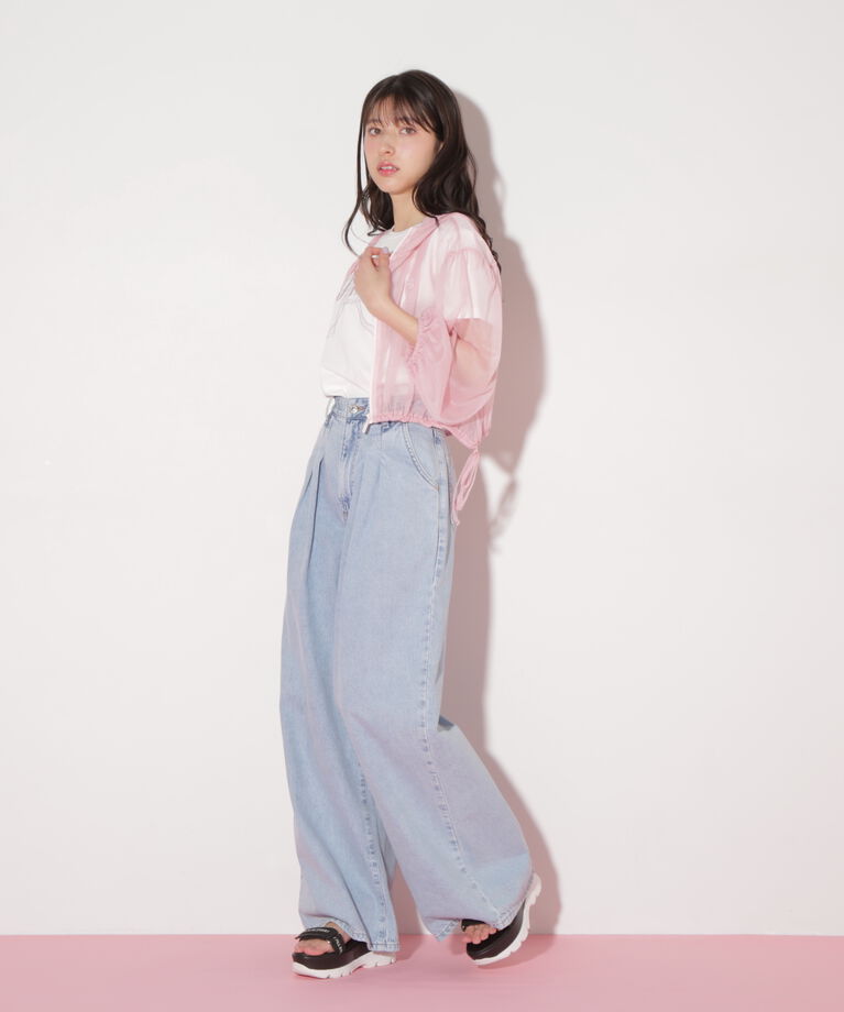  「サイドリボンシアーパーカー」|Tシャツ・カットソー|