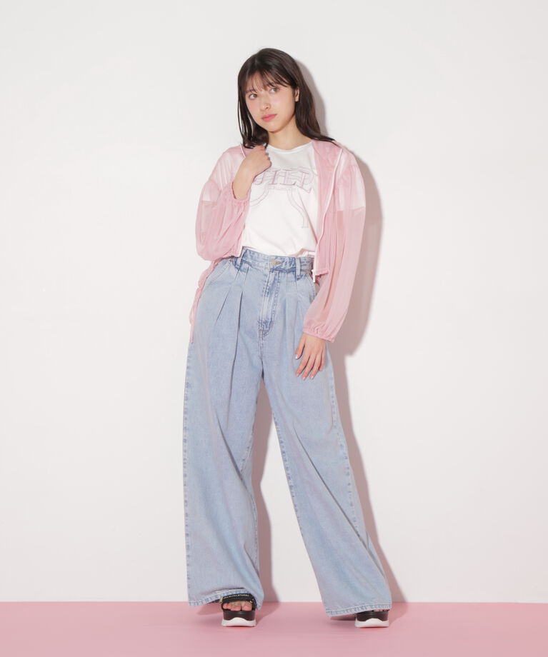  「サイドリボンシアーパーカー」|Tシャツ・カットソー|