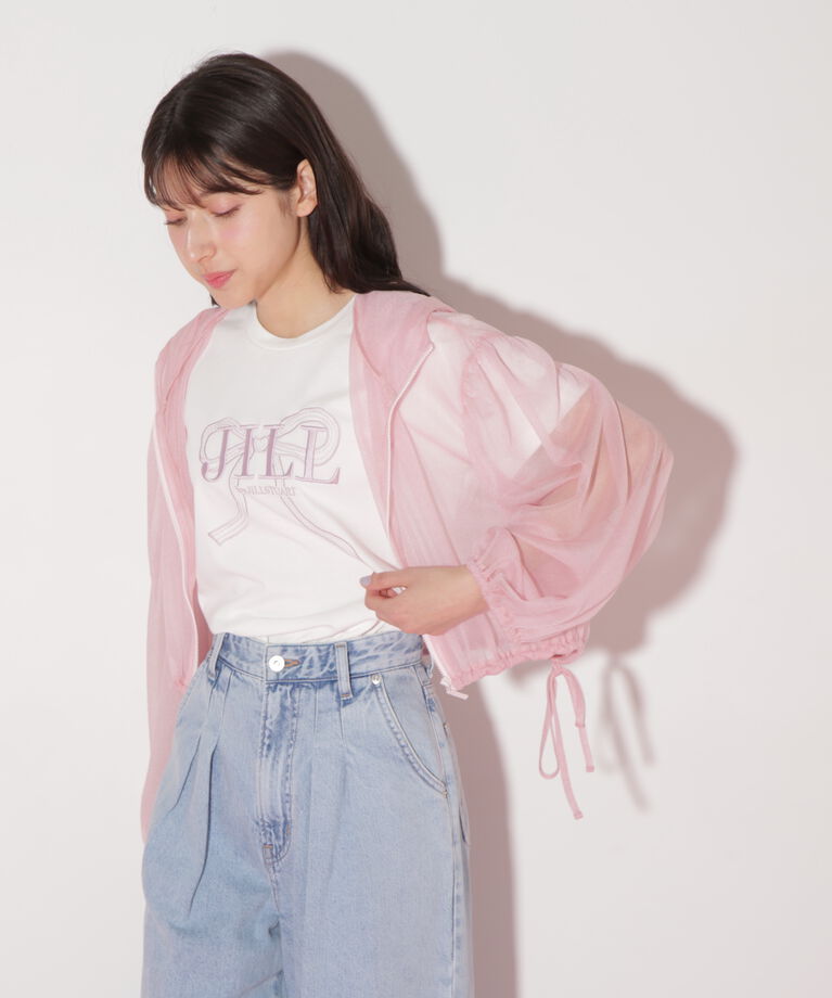  「サイドリボンシアーパーカー」|Tシャツ・カットソー|