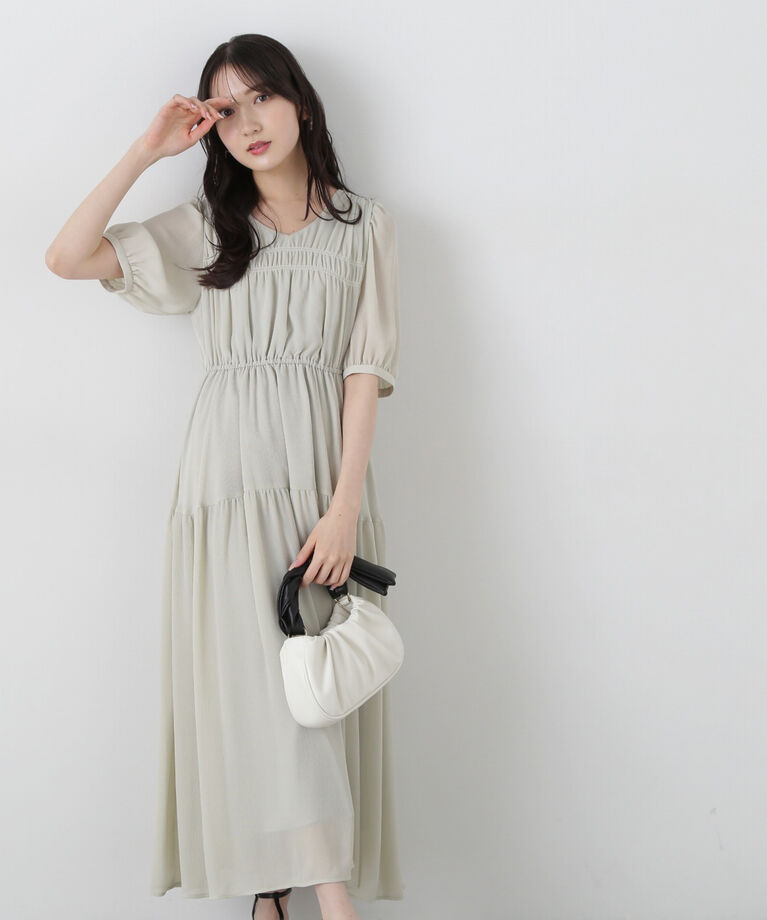 PROPORTION BODY DRESSING「ベルト付きギャザーワンピース」|ワンピース|