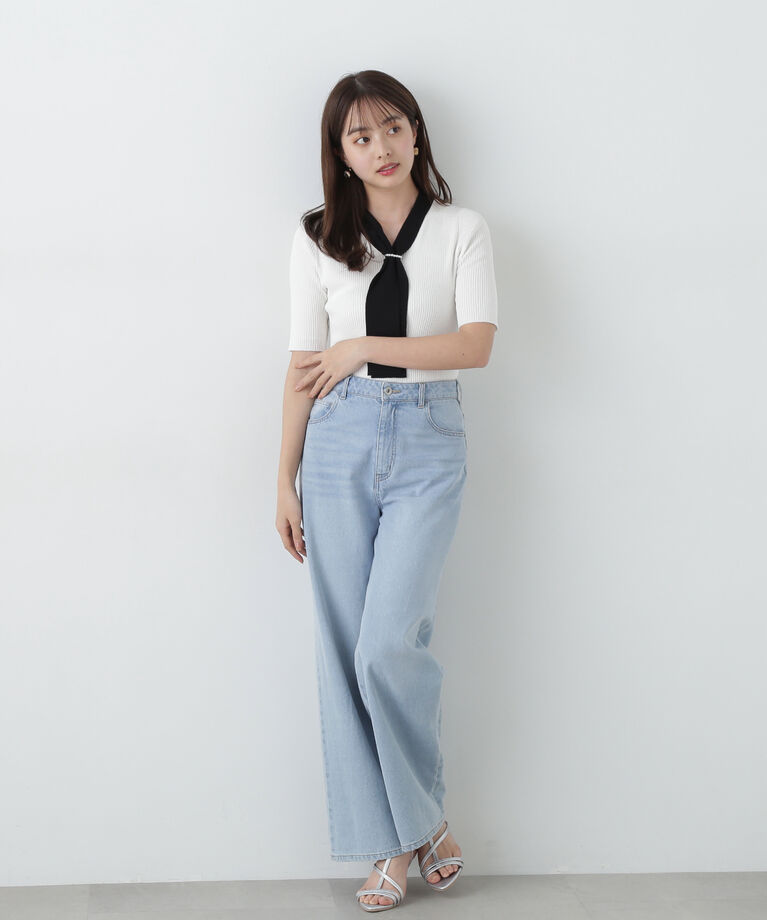 PROPORTION BODY DRESSING「パール付きボウタイニット」|ニット・セーター|