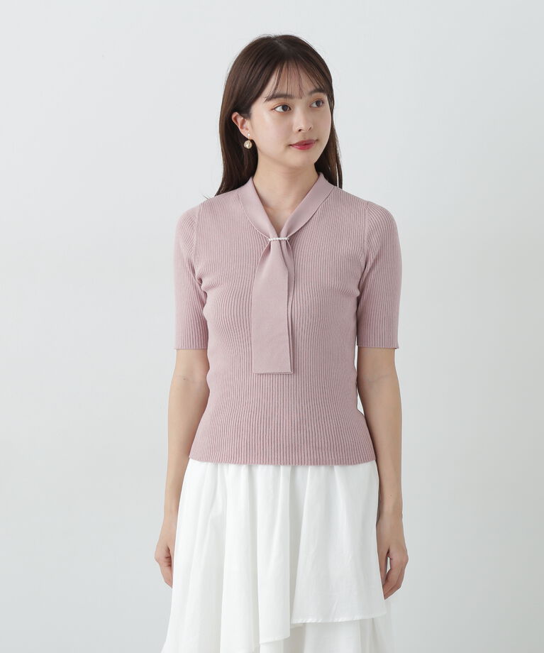 PROPORTION BODY DRESSING「パール付きボウタイニット」|ニット・セーター|