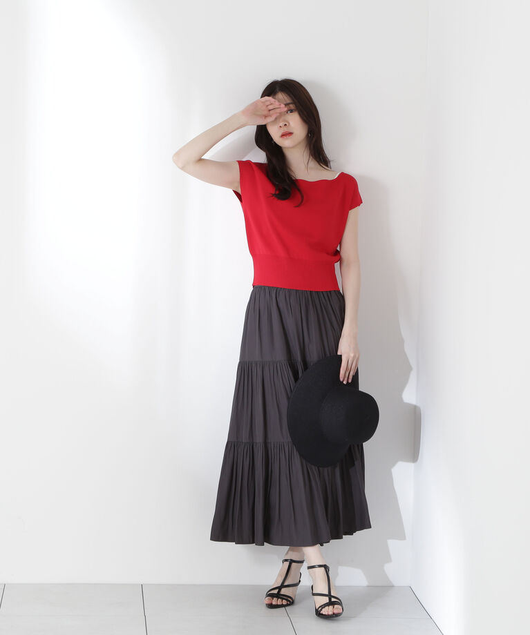 PROPORTION BODY DRESSING「ギャザーティアードスカート」|スカート|チャコール2