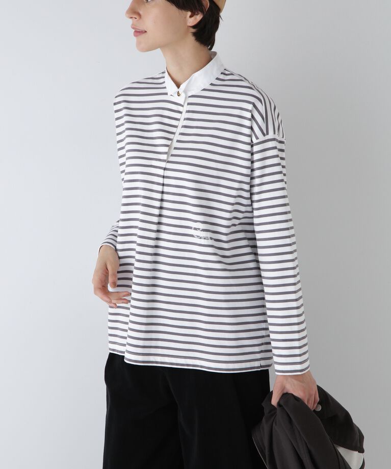  「◆布帛ドッキングプルオーバー」|Tシャツ・カットソー|グレーボーダ 3