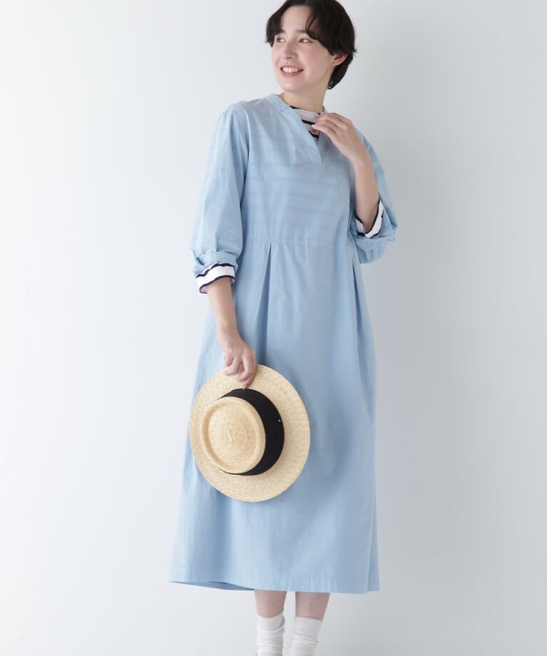  「◆製品染め刻み衿ワンピース」|ワンピース|