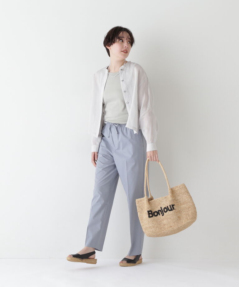  「◆ポプリンストレッチドローストリングテーパードパンツ」|その他|