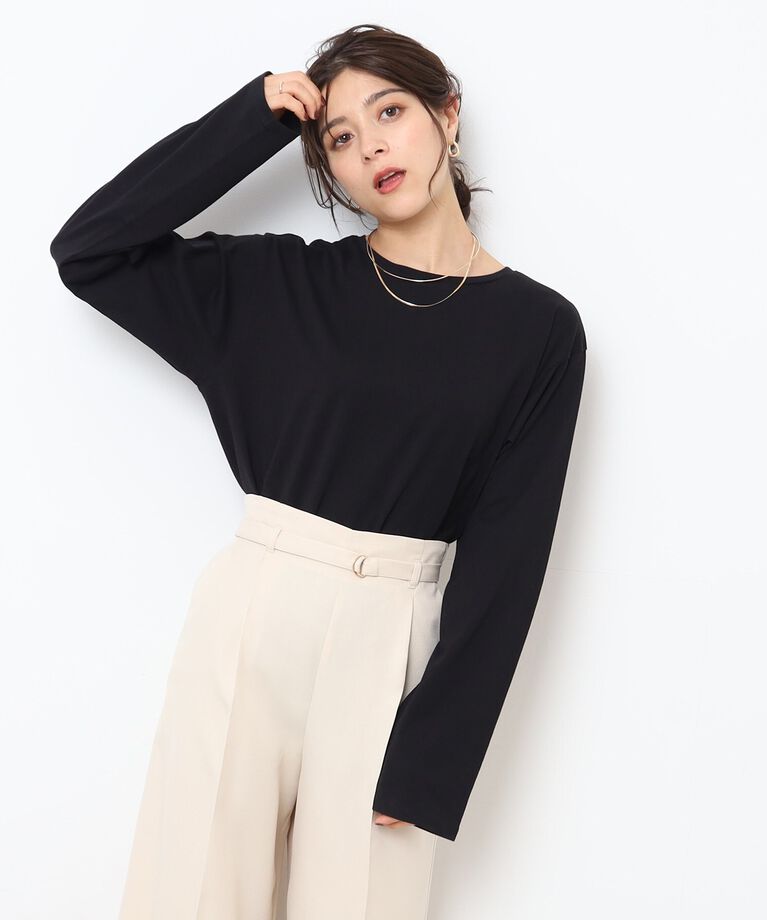 SHOO･LA･RUE「レイヤードコーデにも！ ラウンドヘム ベーシックロンT」|Tシャツ・カットソー|