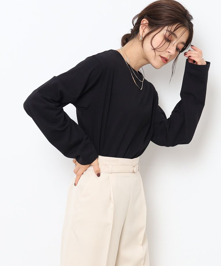 SHOO･LA･RUE「レイヤードコーデにも！ ラウンドヘム ベーシックロンT」|Tシャツ・カットソー|