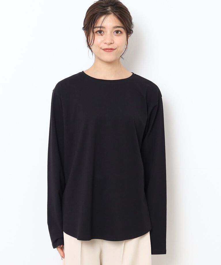 SHOO･LA･RUE「レイヤードコーデにも！ ラウンドヘム ベーシックロンT」|Tシャツ・カットソー|