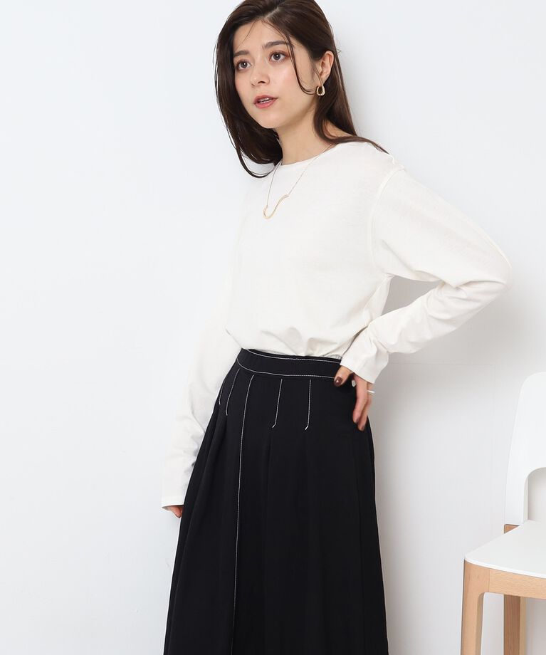 SHOO･LA･RUE「レイヤードコーデにも！ ラウンドヘム ベーシックロンT」|Tシャツ・カットソー|