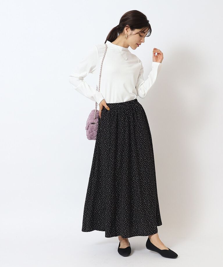 SHOO･LA･RUE「ランダムテレコ プチハイネック長袖インナー」|Tシャツ・カットソー|