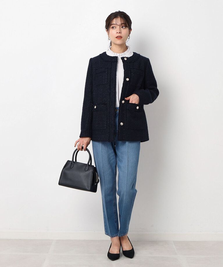 SHOO･LA･RUE「テーパード シルエットで細見え！デニムパンツ」|デニム|