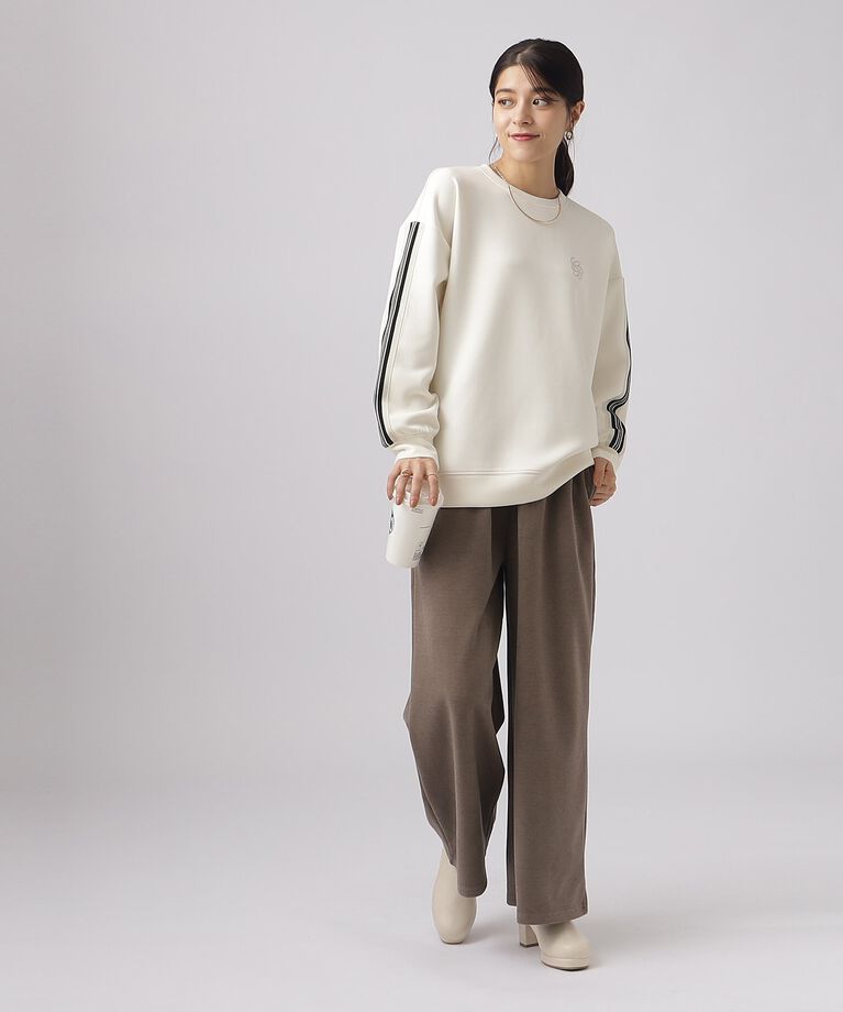 SHOO･LA･RUE「なめらかタッチ ライン入りデザインダンボールトップス」|Tシャツ・カットソー|