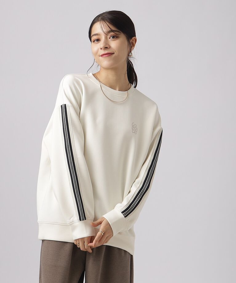 SHOO･LA･RUE「なめらかタッチ ライン入りデザインダンボールトップス」|Tシャツ・カットソー|