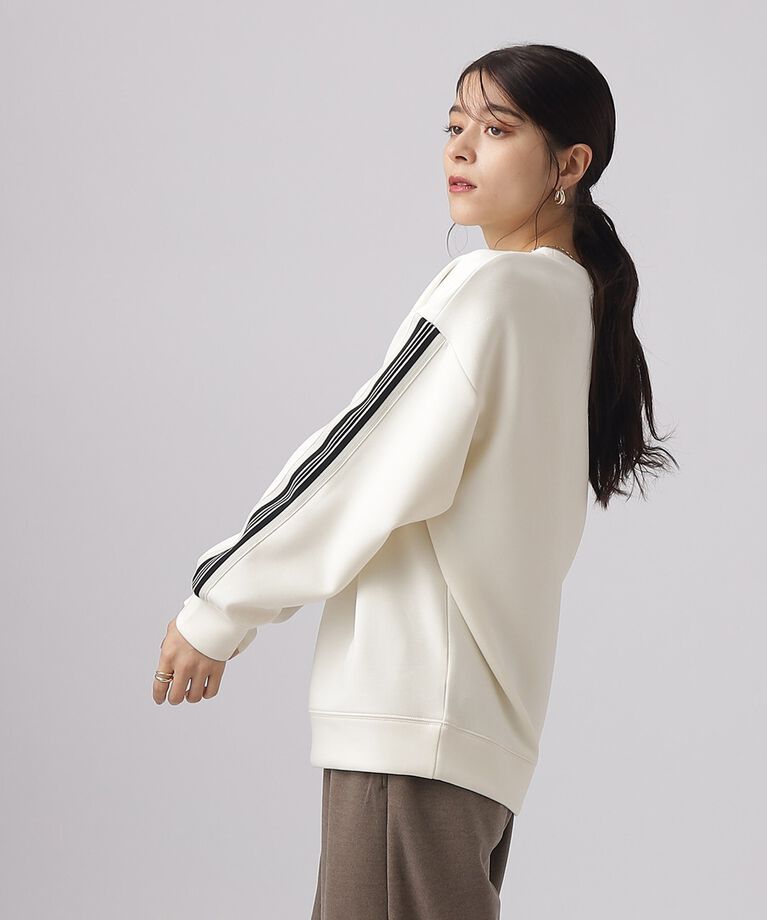 SHOO･LA･RUE「なめらかタッチ ライン入りデザインダンボールトップス」|Tシャツ・カットソー|