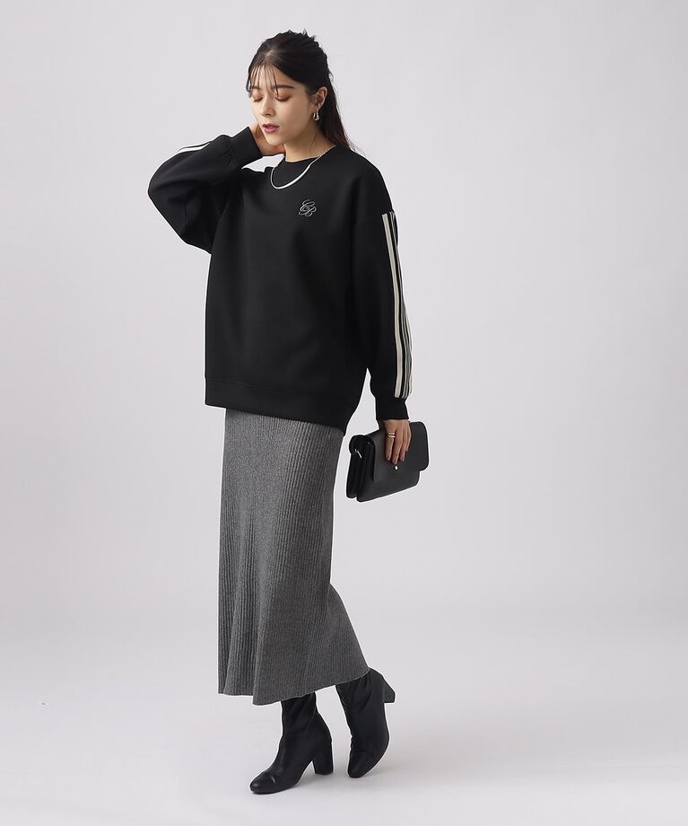 SHOO･LA･RUE「なめらかタッチ ライン入りデザインダンボールトップス」|Tシャツ・カットソー|