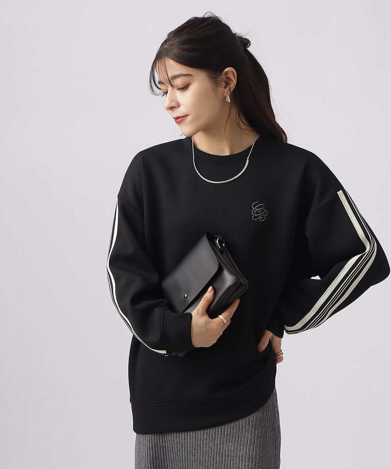 SHOO･LA･RUE「なめらかタッチ ライン入りデザインダンボールトップス」|Tシャツ・カットソー|