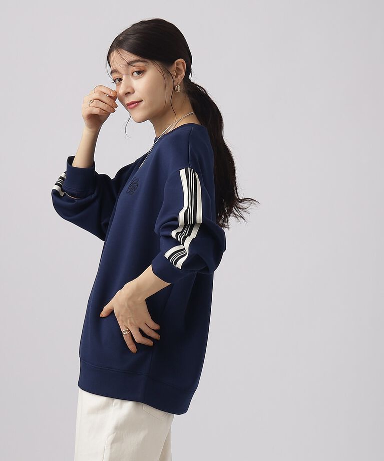 SHOO･LA･RUE「なめらかタッチ ライン入りデザインダンボールトップス」|Tシャツ・カットソー|