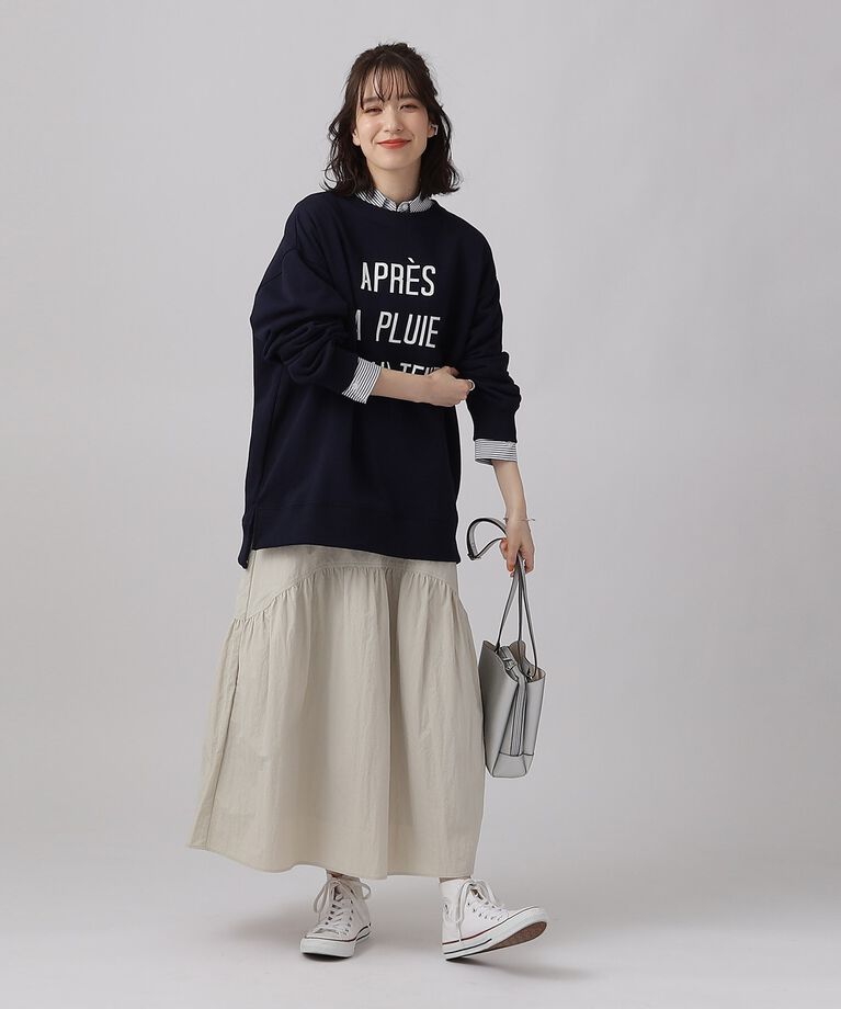 SHOO･LA･RUE「【体型カバー】季節の変わり目に ロゴ アソート 裏毛スウェット」|パーカー|