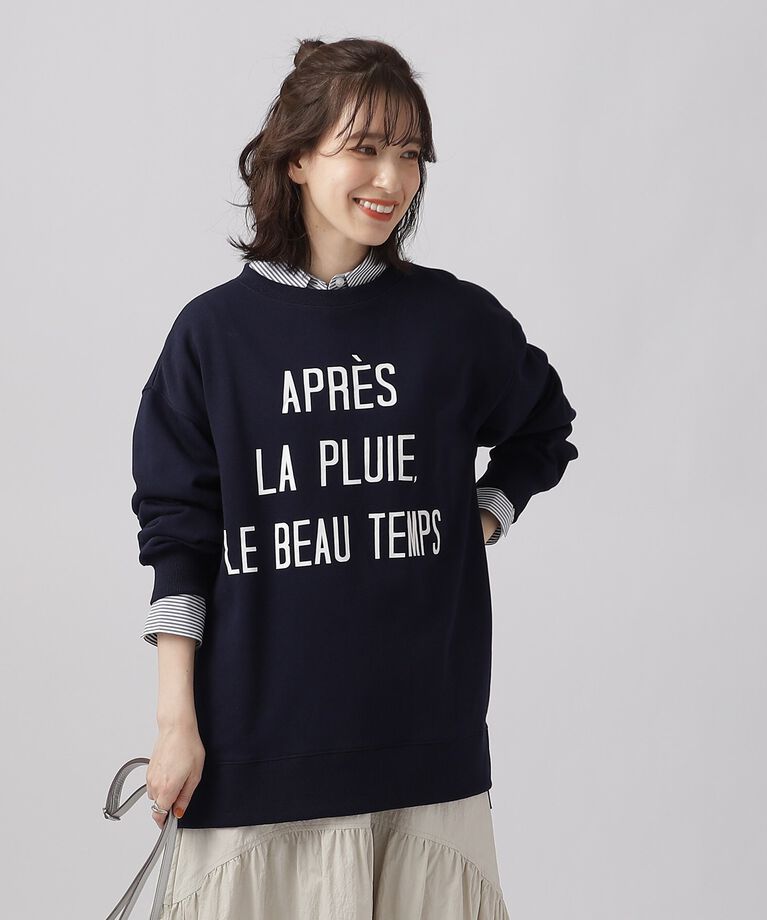 SHOO･LA･RUE「【体型カバー】季節の変わり目に ロゴ アソート 裏毛スウェット」|パーカー|