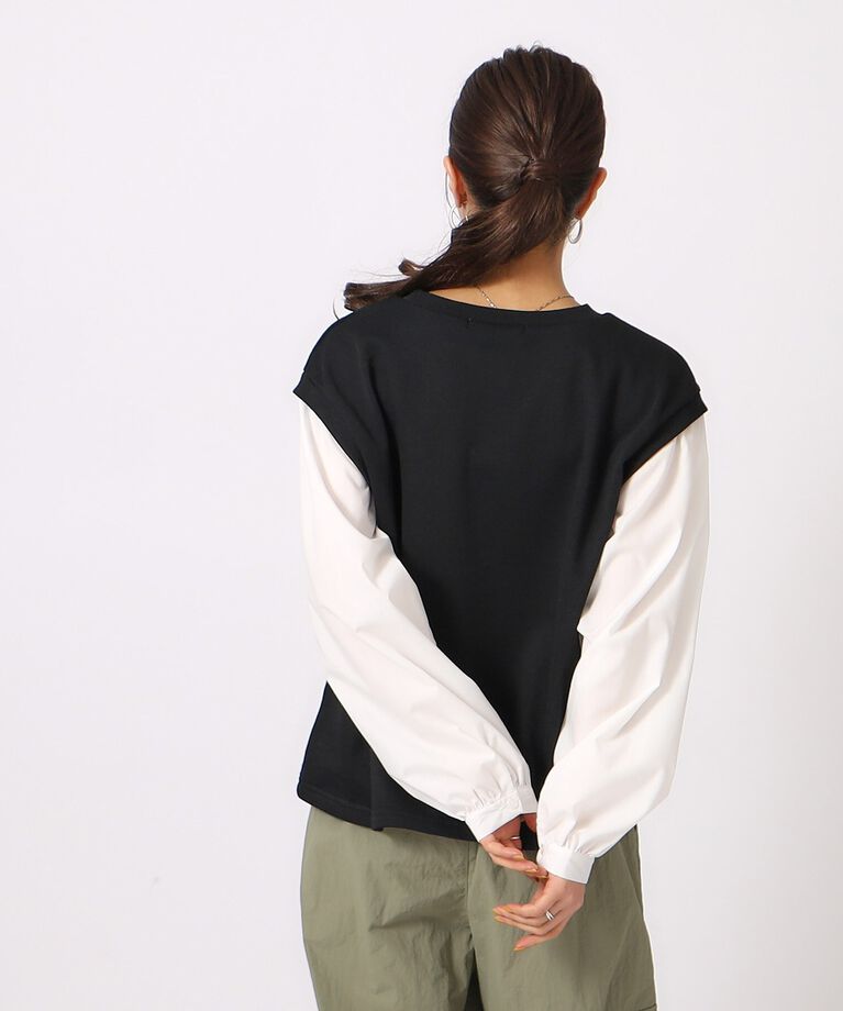 SHOO･LA･RUE「レイヤード風カレッジロゴトップス」|パーカー|