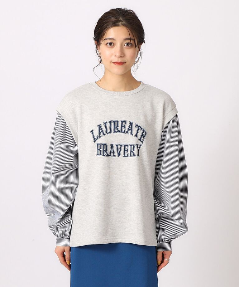 SHOO･LA･RUE「レイヤード風カレッジロゴトップス」|パーカー|