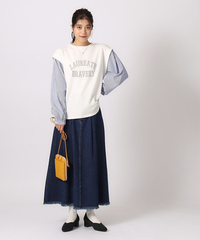 SHOO･LA･RUE「レイヤード風カレッジロゴトップス」|パーカー|