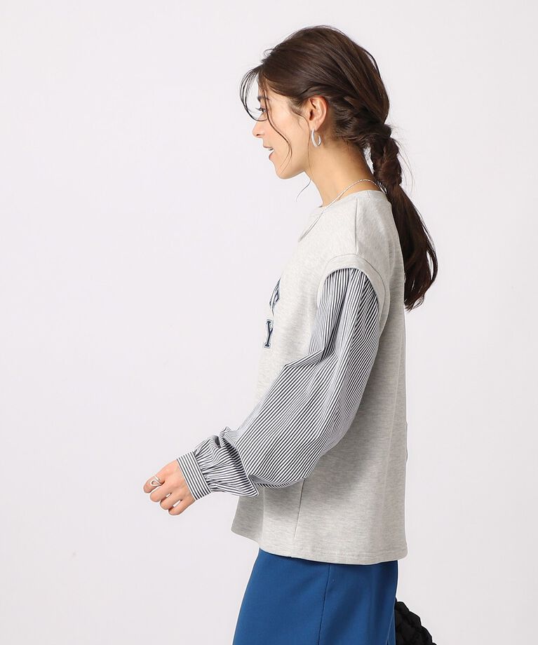 SHOO･LA･RUE「レイヤード風カレッジロゴトップス」|パーカー|