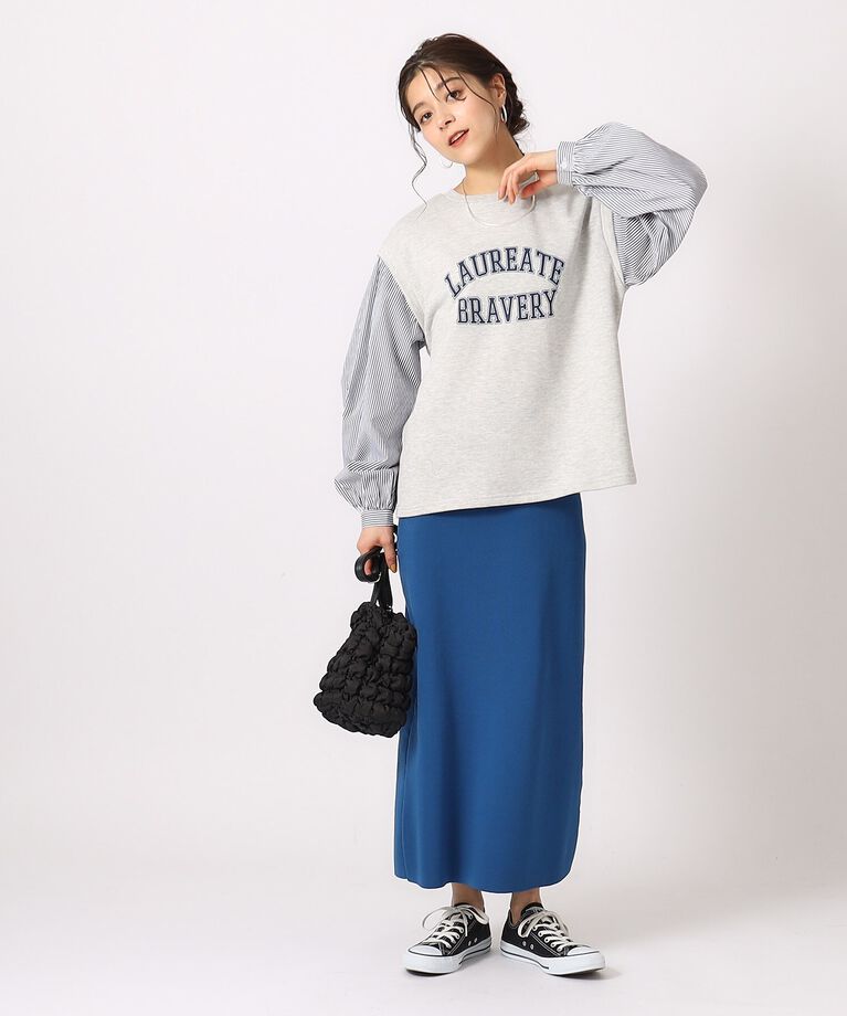 SHOO･LA･RUE「レイヤード風カレッジロゴトップス」|パーカー|