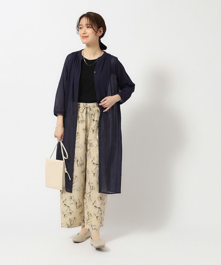 SHOO･LA･RUE「【洗える/7分袖】ふんわり さらさら コットンシフォンシャツワンピース」|ワンピース|