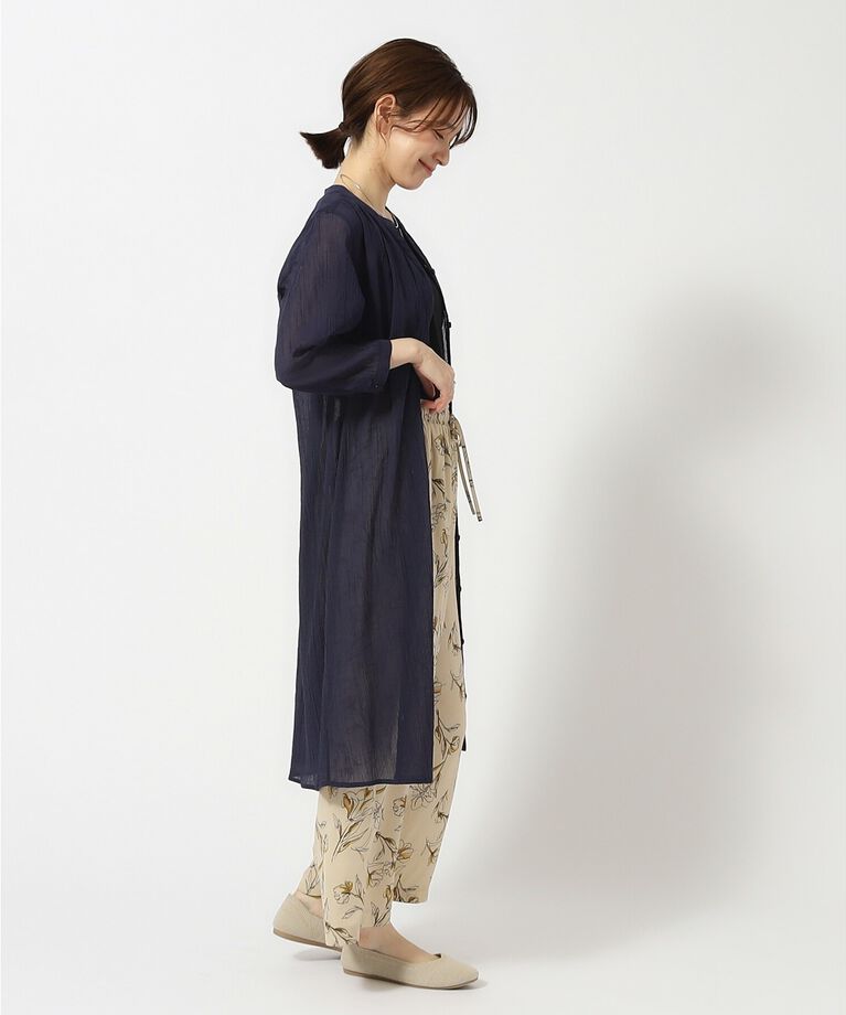 SHOO･LA･RUE「【洗える/7分袖】ふんわり さらさら コットンシフォンシャツワンピース」|ワンピース|