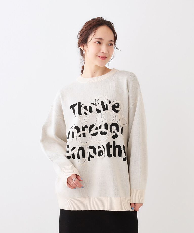 SHOO･LA･RUE「お花×ロゴ ゆるシルエットニット」|ニット・セーター|