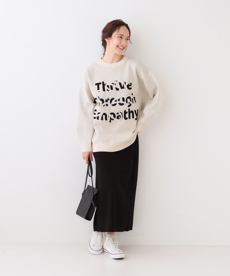 SHOO･LA･RUE「お花×ロゴ ゆるシルエットニット」|ニット・セーター|