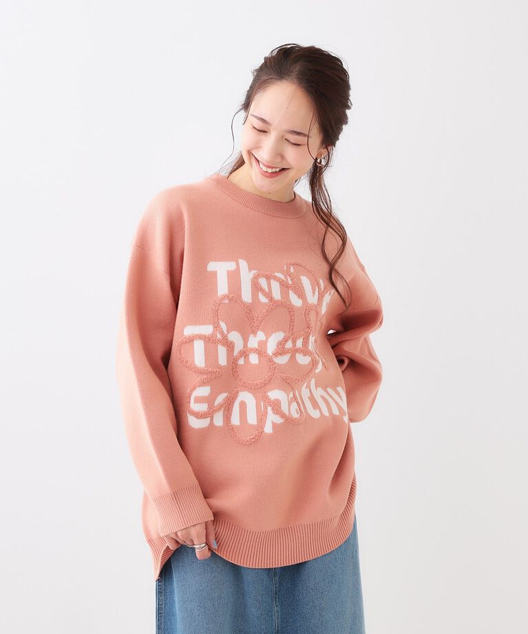 SHOO･LA･RUE「お花×ロゴ ゆるシルエットニット」|ニット・セーター|