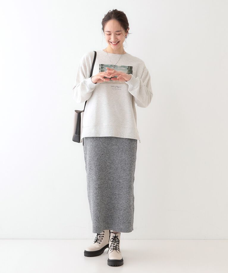 SHOO･LA･RUE「スポンディッシュMIXニットナロースカート」|スカート|