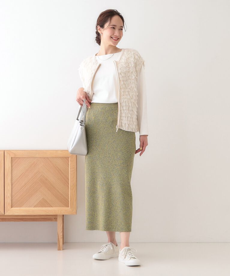 SHOO･LA･RUE「スポンディッシュMIXニットナロースカート」|スカート|