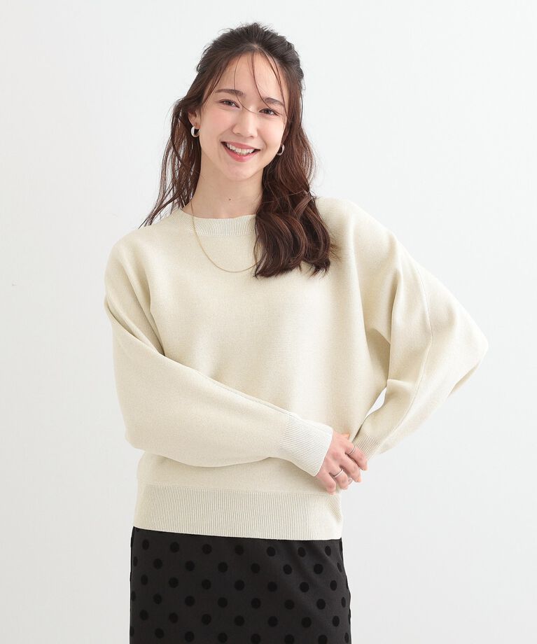 SHOO･LA･RUE「【S-LL】さりげないキラッと感。ラメドルマンニット」|ニット・セーター|