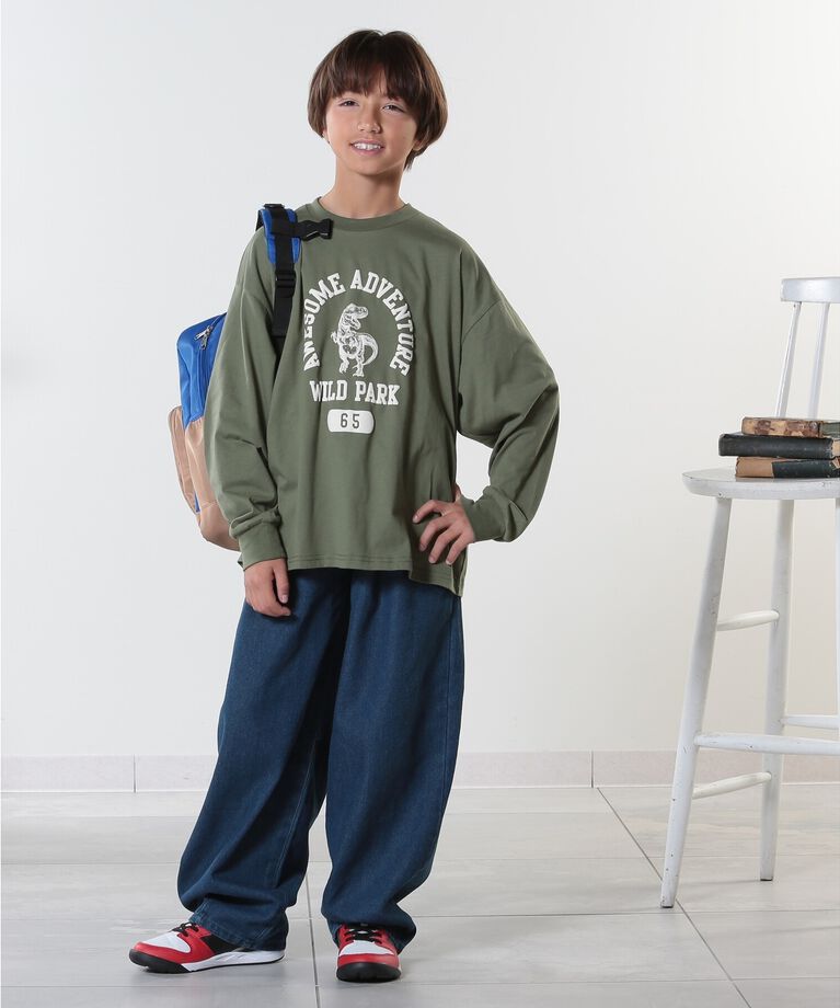 SHOO･LA･RUE「【100-150cm/洗える/兄弟リンク可】BOYSプリントアソートロンT」|Tシャツ・カットソー|