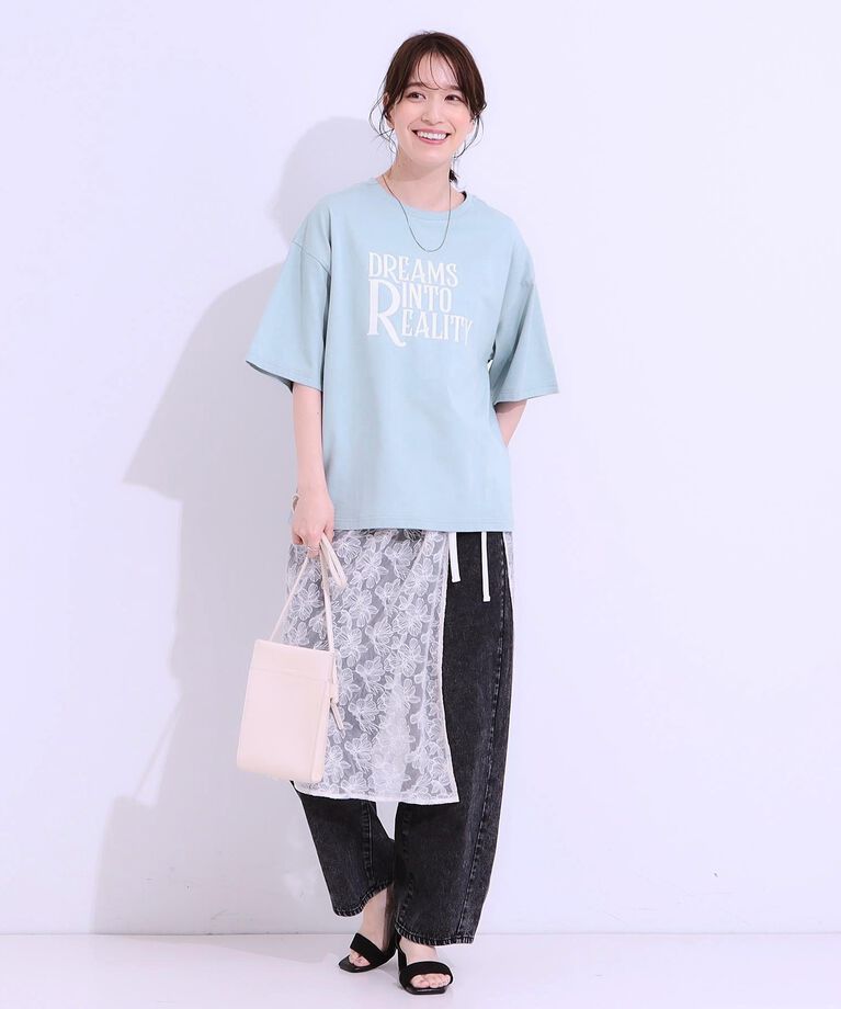 SHOO･LA･RUE「【S-LL/選べる4柄】コットンプリントロゴTシャツ」|Tシャツ・カットソー|