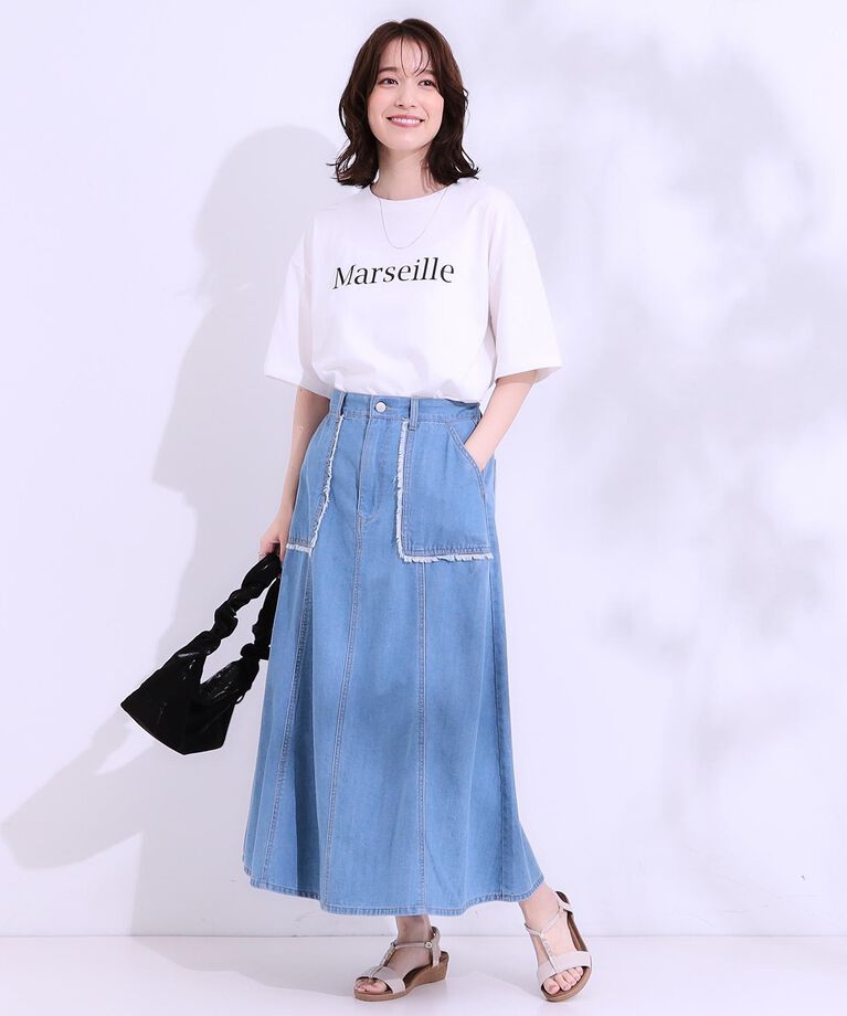SHOO･LA･RUE「【S-LL/選べる4柄】コットンプリントロゴTシャツ」|Tシャツ・カットソー|