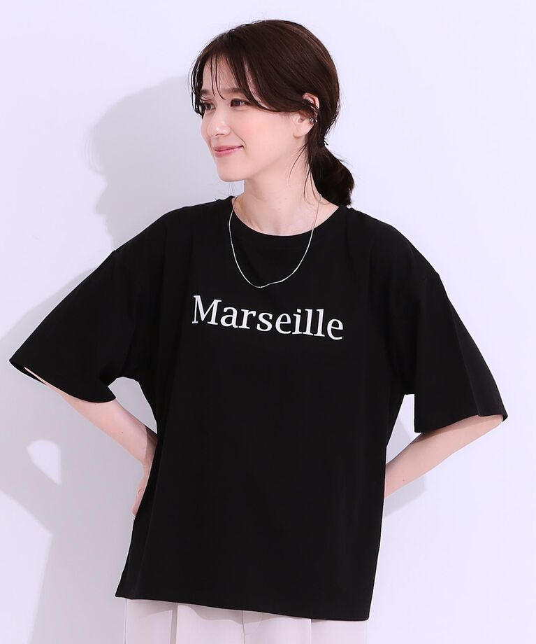 SHOO･LA･RUE「【S-LL/選べる4柄】コットンプリントロゴTシャツ」|Tシャツ・カットソー|