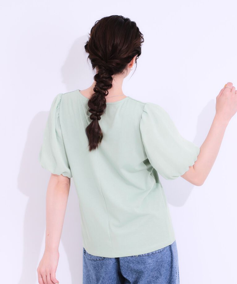 SHOO･LA･RUE「【シューアイス】袖シアーバルーントップス」|Tシャツ・カットソー|