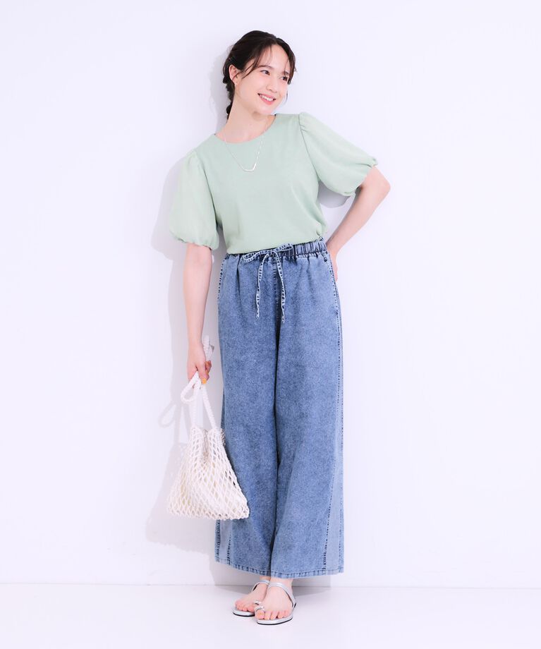 SHOO･LA･RUE「【シューアイス】袖シアーバルーントップス」|Tシャツ・カットソー|