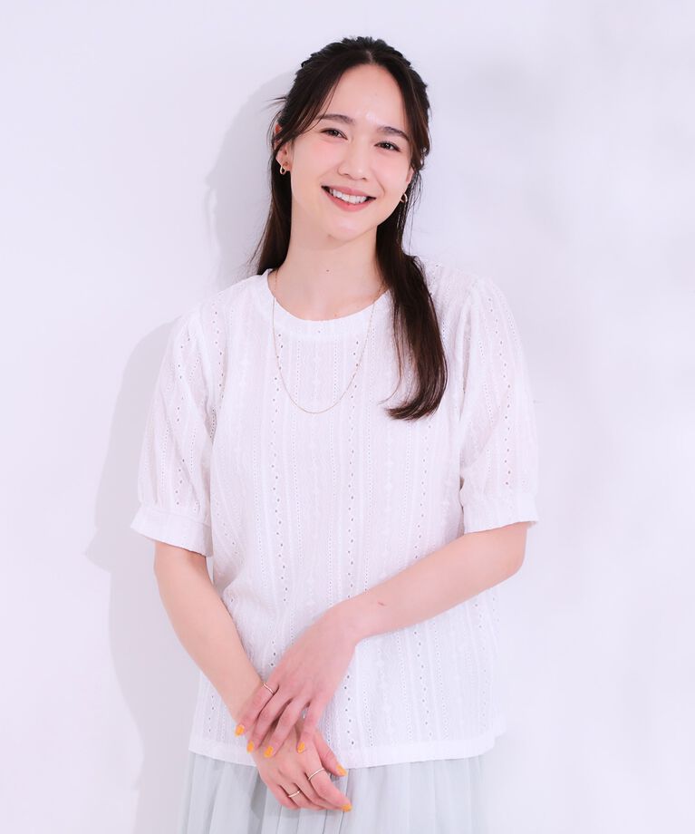 SHOO･LA･RUE「【洗える/S-LL】大人フェミニンな着こなしに ジャカードレーストップス」|Tシャツ・カットソー|