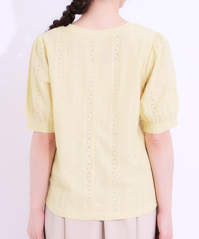 SHOO･LA･RUE「【洗える/S-LL】大人フェミニンな着こなしに ジャカードレーストップス」|Tシャツ・カットソー|